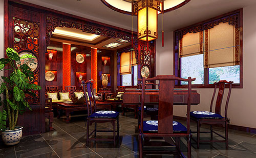 凤城古典中式风格茶楼包间设计装修效果图